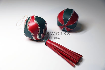 [Digital file] Handmade Leather Christmas ornament pattern (2 types)-Christmas ball-PDF file-Tutorial included