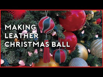 [Digital file] Handmade Leather Christmas ornament pattern (2 types)-Christmas ball-PDF file-Tutorial included